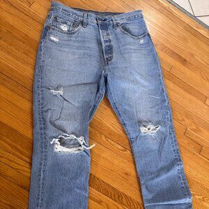 Levi’s 501 Distressed Jeans – Button Fly, W32 L26